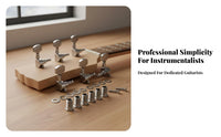 6 Pieces Acoustic Guitar Tuning Pegs Silver Finish Guitar Tuning Pegs 3L3R Machine Heads Vintage Design for DIY Hobbyists