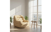 Removable and Washable Cover Tatami Floor Sofa High-Density Particle Filling Corduroy Floor Chair 110° Recline Angle Modern Nest Chair Ergonomic Back Support for Small Apartment, Living Room, Bedroom, Balcony