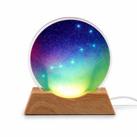 Acrylic Night Light with Wooden Base Illuminated LED Night Light Printed