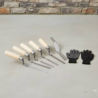 6 Pieces Plastering Tool Set with Gloves Flat Tuck Pointing Trowels Professional Margin Trowel for Home Improvement