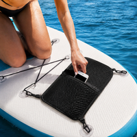 Black Mesh Swimming Bag with 4 Carabiners Zipper Closure for Watercraft Storage