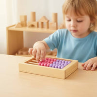 Wooden Abacus Traditional Mini Abacus Wooden Counting Toy Tactile Math Manipulative Interactive for Students, Homeschool