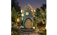 Solar House Lighting Fixture Shingled Roof Vine-Covered House Easy to Install Garden Figurine