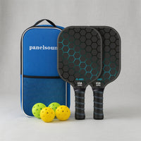 2 Pieces Carbon Fiber Pickleball Paddle Set Beginner-Friendly Pickleball Paddle Set with Balls Long-Lasting Sporting Goods Portable for Outdoor Courts
