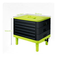 Rectangular Worm Composter with Legs Eco-Friendly Worm Compost Bin with Lid Outdoor Compost Bin with Tap Compact for Gardeners