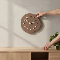 MJK Nordic Solid Wood Creative Wall Clock for Living Room, Silent Home Decor Timepiece