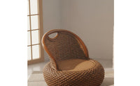 Bohemian Aesthetic Handmade Rattan Stool Trendy Design Tatami Floor Stool Round Wicker Seat for Balcony