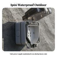 Dustproof Outdoor Electrical Socket Retardant Waterproof Outlet Box Easy to Install for Bathroom, Charging Station, Balcony