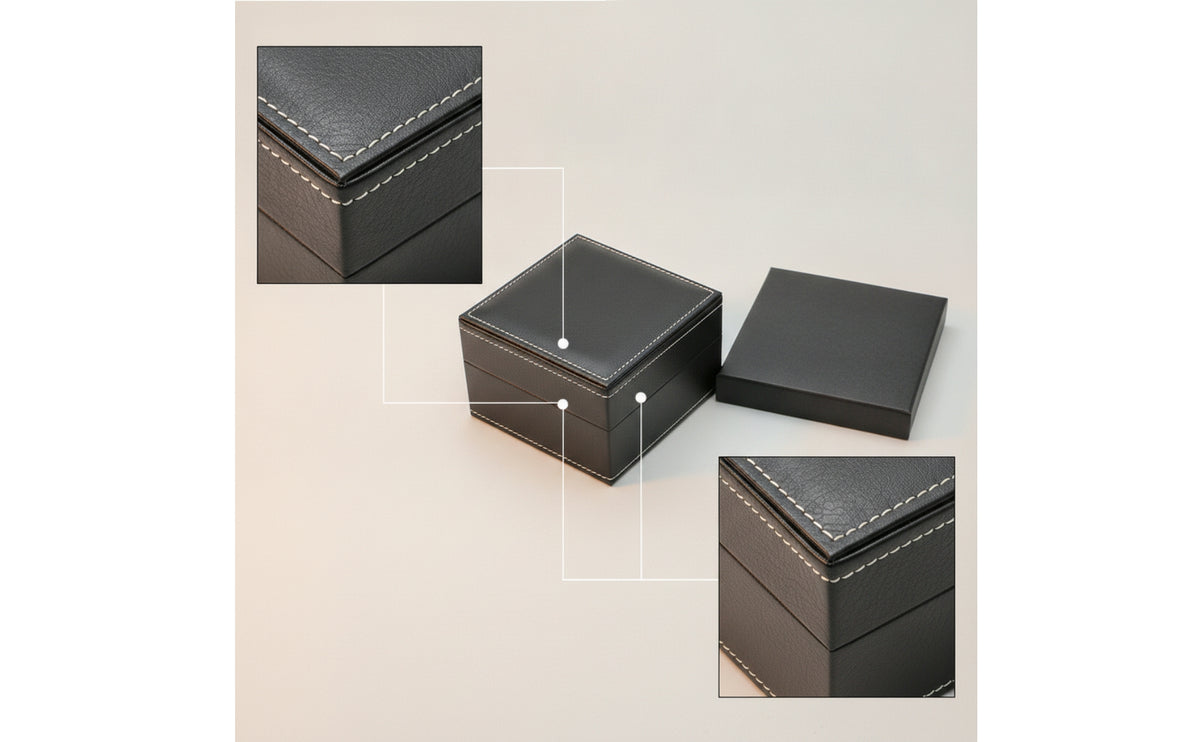 Watch Box with Cushion Square Individual Watch Case Compact for Collectors, Journeyers, Gift Packaging, Travel, Retail Display