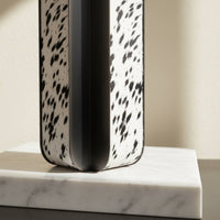 Minimalist Design Metal Geometric Vase Modern Look Art Vase Textured Surface for Entryway, Living Room