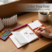 2026 Accordion Mini Desk Calendar with Watercolor Paper