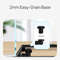 Clear Glass Turtle Enclosure with Drain and Basking Area