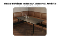 Restaurant Booth and Table Set Light Luxury Design Dining Table and Chair Set Comfortable Seating Upholstered Restaurant Chair for Taverns, Cafes
