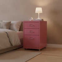 Three-Drawer Cabinet Beneath-Desk Mobile Cabinet with Wheels Compact Rolling Storage Chest for Telecommuters, Students, Home Office, Bedroom