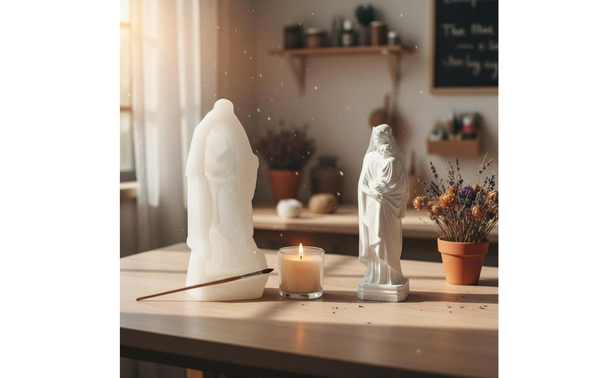 Holy Mother and Child Candle Casting Easy to Demold Holy Mary Statue Casting Reusable Crafting Supply for DIY Crafters, Soap Makers, Craft Workshops
