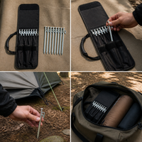 Portable Camping Tent Peg Storage Bag with Tent Stakes