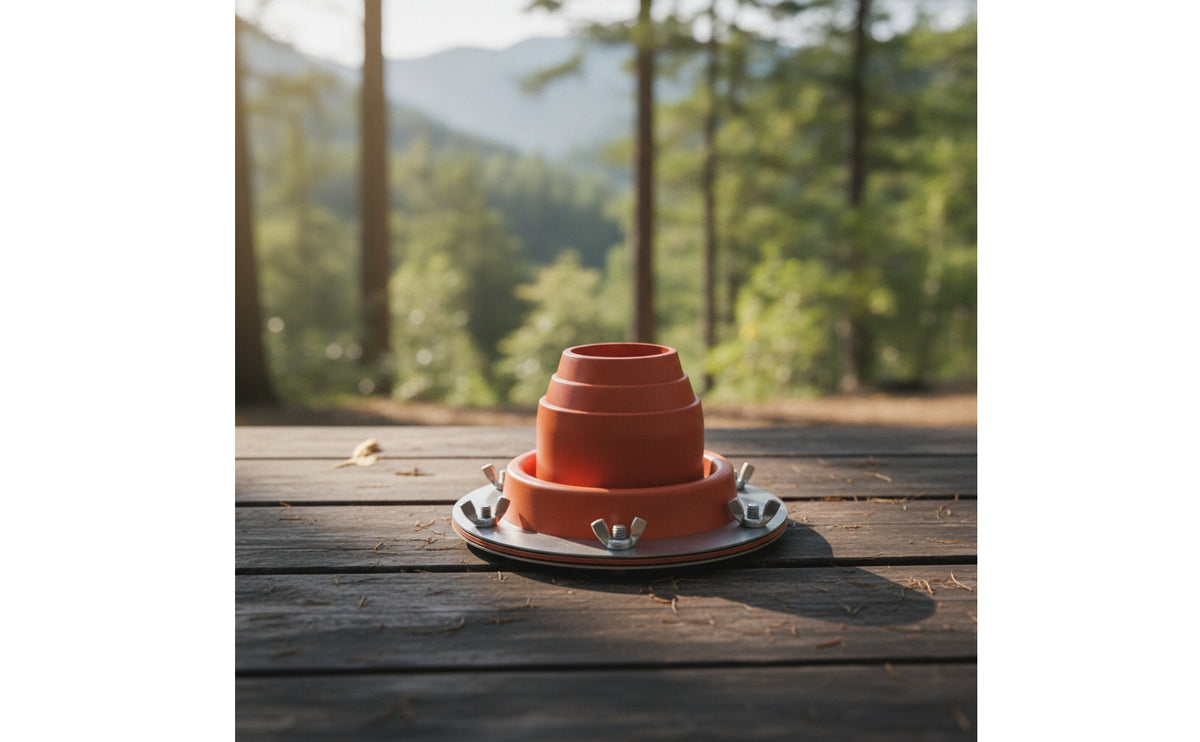 Anti-Scald Sleeve with Metal Flange Heat-Resistant Silicone Chimney Flashing Tapered Oven Jack Kit for Camping Tents, Wood Stoves, Outdoor Cooking