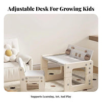 Adjustable Block-Building Table Ergonomic Design two-sidedSurface Play Table with Storage Multi-Functional Safe Rounded Edges