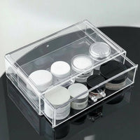particle-proofprotective Clear Cosmetic Case with Drawers particle-proofresistantTier Drawer single unit Multi-Compartment Makeup Organizer Easy to Clean for cosmetic Lovers, Women, College Students, Desktop, Countertop, Dressing Table, Bathroom Counter