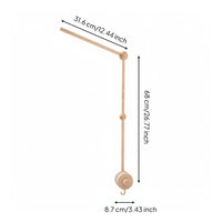 Minimalist Adjustable Crib Mobile Arm Sturdy Support Wooden Crib Mobile Stand Stable Base for Newborns, Infants