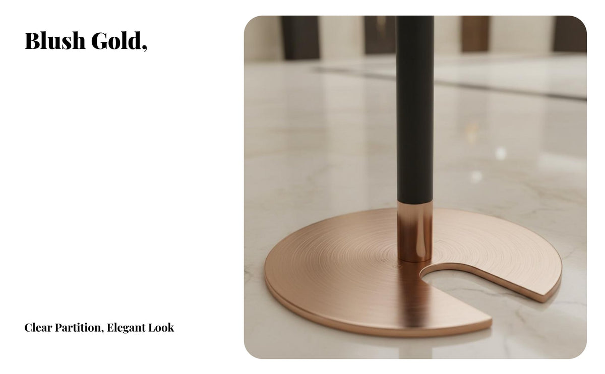 Rope Stanchion Luxurious Appearance Crown Top Queue Barrier Stable Heavy-Duty Base Stanchion Post for Venue Managers, Hotels, Shopping Malls