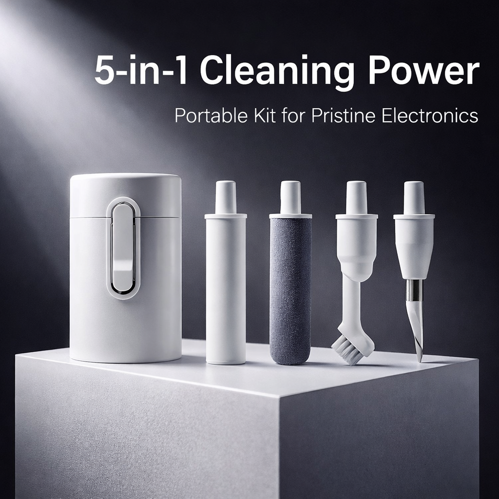 Multi-Function Electronics Cleaning Kit for Earbuds, Portable 5-in-1 Earphone Cleaning Pen with Soft Brush