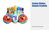 Kids Durable Bowling Set, PU Material, Interactive Toy, Parent-Child Game, Indoor Outdoor Sports