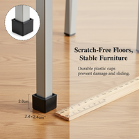 XinHuiYang 20x20mm Square PVC Soft Furniture Leg Caps, Non-Slip Wear-Resistant Table Chair Feet Covers