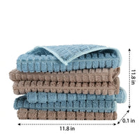Highly Absorbent Microfibre Cloth and Microfibre Cloth, Blue Warp Knit Pattern Dishcloths, Multipurpose Cleaning Towels for Kitchen and Furniture