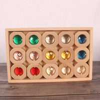 Gem Blocks with Tray Sensory Gem Cubes Stacking Toy for Young Children, Light Table, Classroom