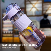 Athletic Beverage Bottle with Straw Drop-Resistant Water Bottle Heat Insulated Reusable Tumbler with Hinged Lid for Athletes, Gym, Travel, School