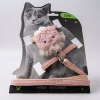 Cat Harness and Leash Set, Polyester Vest Style Cat Walking Harness with Non-Retractable Cat Walking Leash for Safe Outdoor Walking and Training