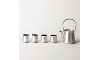 Tea Set Ornament Modern Ceramic Tea Set Brushed Silver Teapot Ornament for Tabletop