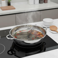 Induction Compatible Multi-Section Hot Pot Thickened Body Divided Hot Pot Flat Bottom Cookware for Parties