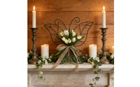 Ready to Hang Butterfly Flower Wreath Rustic Accent Butterfly Wireframe Wreath Long-Lasting Farmhouse Door Decor Fade-Resistant for Mothers, Mantelpiece
