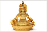 Gilded Yellow Jambhala Buddhist Statue for Altar Decoration