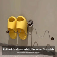 Multi-Functional Wall Mounted Slipper Rack Upside Down Draining Punch-Clear Slipper Hanger Ventilated Design for Families, Restroom