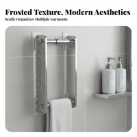 No Drilling Glacier Pattern Hanger Rack Extendable Design Drill-without Drilling Hanger Storage Rack Expandable for Renters, Homeowners