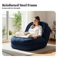 Converts to Bed Convertible Sleeper Chair Washable Cover Floor Sofa Oversized Design Home Furniture Cushiony Cushioning for Apartment Dwellers, Adults, Students, Living Room, Balcony, Bedroom