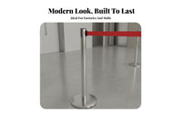 Long-Lasting Stainless Steel Stanchion Post Indoor Outdoor Use Retractable Belt Stanchion Weighted Base Stainless Steel Queue Barrier Resistant for Event Organizers, Venue Managers, Business Owners, Airports, Trade Exhibition S, Exhibition Halls, Lobbies