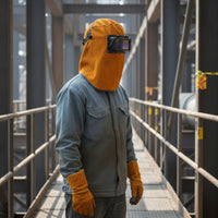 Welding Hood with Flip-up Lens Flame Resistant Welding Hood with Flip-Open Lens Headwear Full-Coverage Safety for Welders