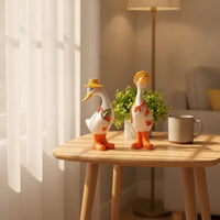 2 Pieces Duck Garden Ornaments Decorative Duck Statues with Boots for Yard