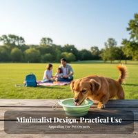 Foldable Pet Bowl Lightweight Silicone Portable Pet Bowl Easy to Clean Folding Pet Food Dish for Commuters, Outdoor, Walking, Car Trips