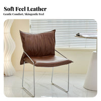 Light Luxury Design Upholstered Lounge Chair Minimalist Frame Cushioned Sled Chair Comfortable Backrest Dining Seat Versatile Placement for Office Workers, Homeowners, Interior Decorators, Home, Living Room, Reception Area, Bedroom