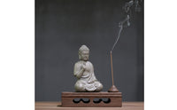 Miniature Meditating Buddha Figurine Zen Buddha Figurine Matte Decor Smooth for Meditation Corner