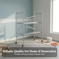 Folding Scaffold Foldable Design Adjustable Height Work Surface Multi-Functional Portable Utility Scaffold for Handymen, Contractors, Indoors, Garage