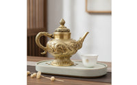Dragon Teapot Figurine Traditional Chinese Antique Style Teapot Sculpture Vintage Tabletop Ornament for Study