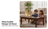 Freestanding Mosque Silhouette Decoration Desktop Crescent Moon Ornament Gift Idea Home Decor Scratch-Resistant