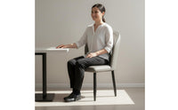 High-Resilience Foam Cushion Upholstered Leather Dining Chair Stable Frame Curved Back Side Chair Anti-Slip Foot Pads Household Furniture Waterproof for Kitchen