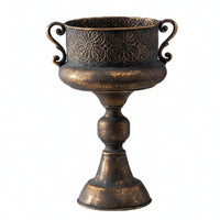 Trophy Vase Distressed Urn Vase Metal for Tabletop